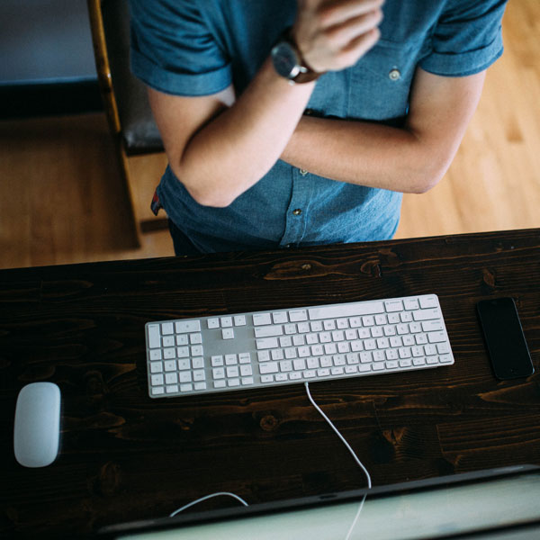 Man looking at computer