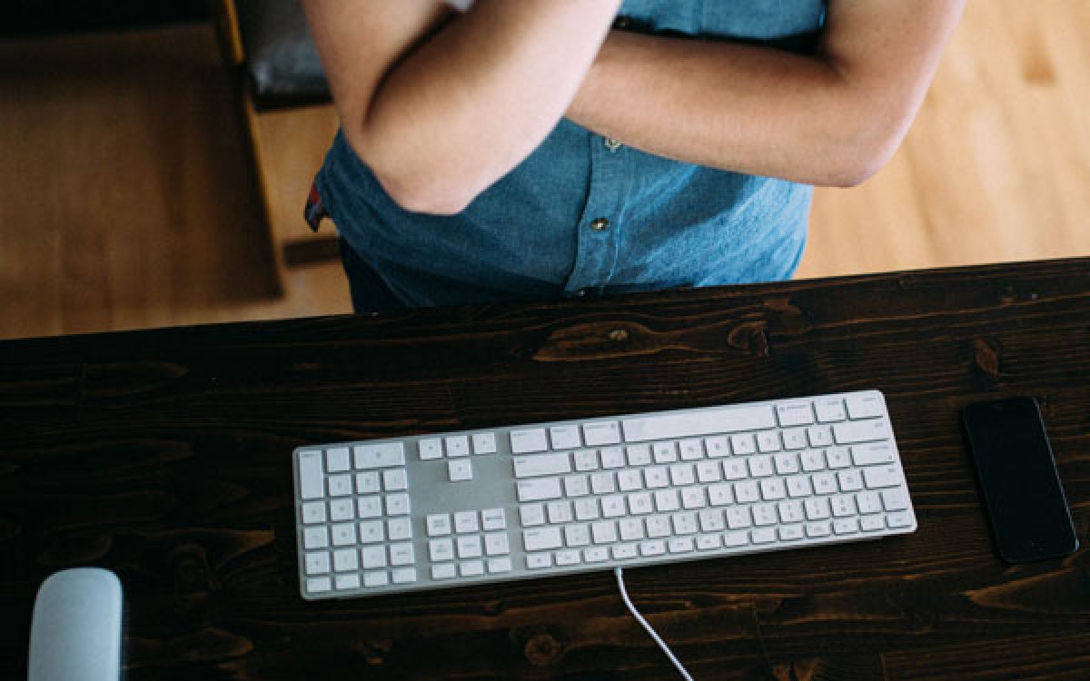 Man looking at computer